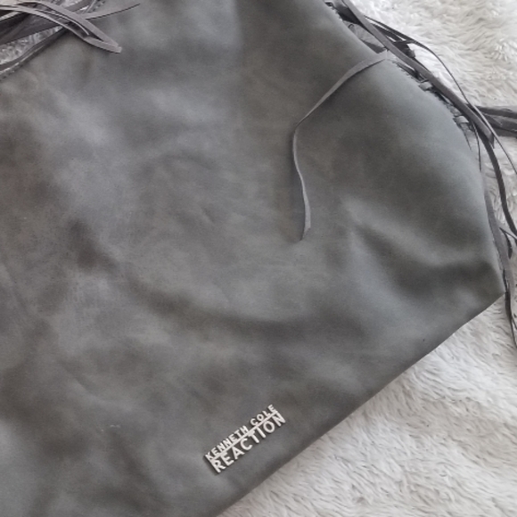 Kenneth Cole Reaction Gray Tassel Fringe Bag - Picture 4 of 8